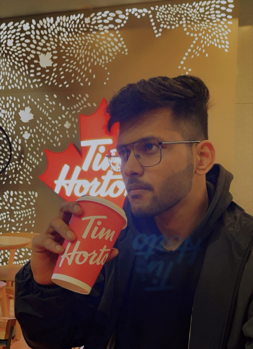 Kiran with coffee