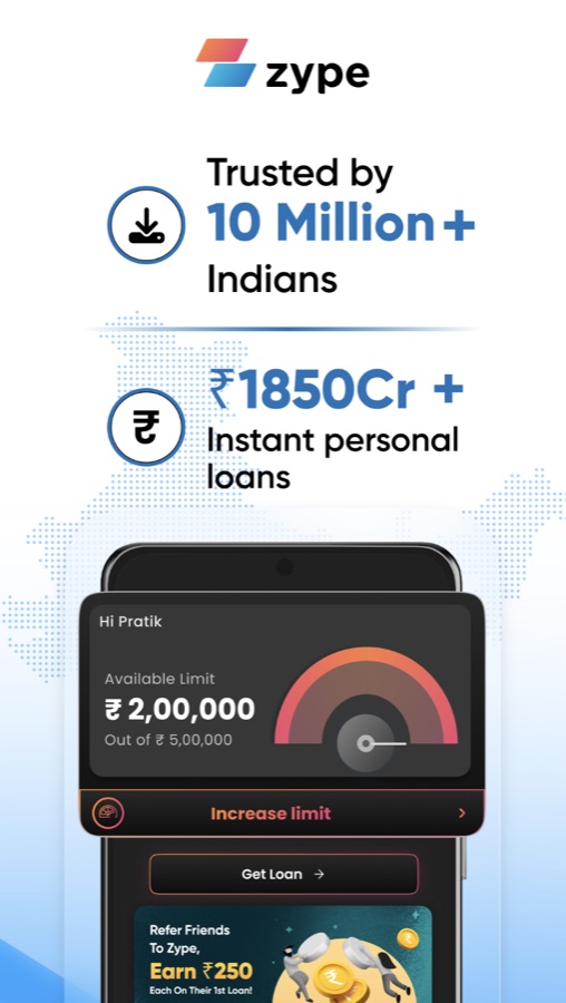 Zype — credit limit dashboard